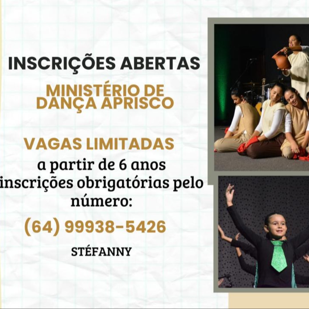 Inscrições abertas para o Ministério de Dança!